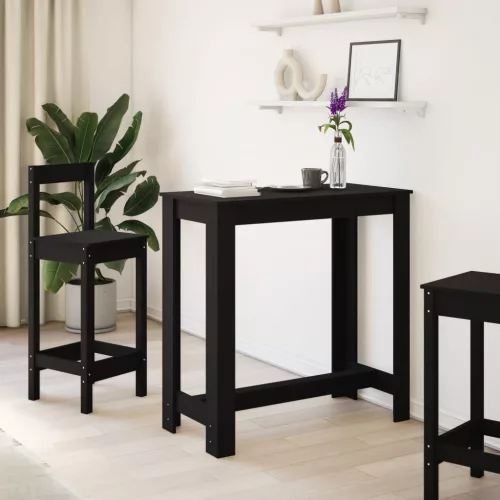 Fekete szerelt fa bárasztal 102 x 50 x 103,5 cm