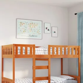   Viaszbarna tömör fenyőfa gyerekágy matrac nélkül 90 x 190 cm