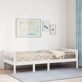   Fehér tömör fenyőfa gyerekágy matrac nélkül 80 x 200 cm