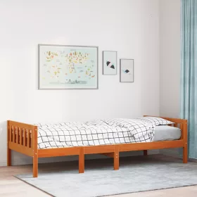   Viaszbarna tömör fenyőfa gyerekágy matrac nélkül 80 x 200 cm