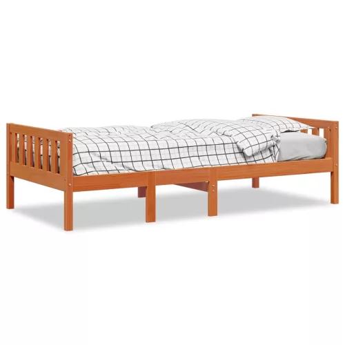 Viaszbarna tömör fenyőfa gyerekágy matrac nélkül 90 x 190 cm