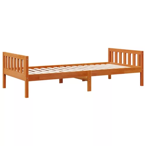 Viaszbarna tömör fenyőfa gyerekágy matrac nélkül 90 x 190 cm