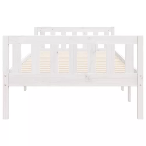Fehér tömör fenyőfa gyerekágy matrac nélkül 75 x 190 cm