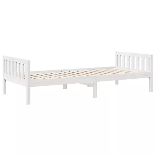Fehér tömör fenyőfa gyerekágy matrac nélkül 75 x 190 cm