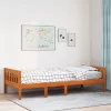 Viaszbarna tömör fenyőfa gyerekágy matrac nélkül 75 x 190 cm