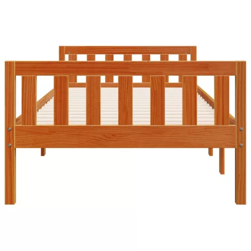 Viaszbarna tömör fenyőfa gyerekágy matrac nélkül 75 x 190 cm