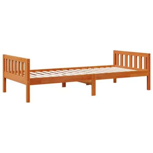 Viaszbarna tömör fenyőfa gyerekágy matrac nélkül 75 x 190 cm