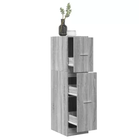 Betonszürke szerelt fa patikaszekrény 30 x 41 x 118 cm