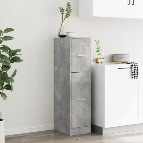 Betonszürke szerelt fa patikaszekrény 30 x 41 x 118 cm