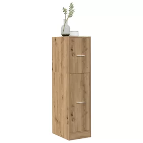   Kézműves tölgy színű szerelt fa patikaszekrény 30 x 41 x 118 cm