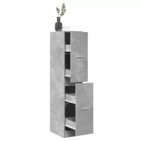 Betonszürke szerelt fa patikaszekrény 30 x 41 x 144,5 cm