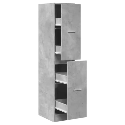 Betonszürke szerelt fa patikaszekrény 30 x 41 x 144,5 cm