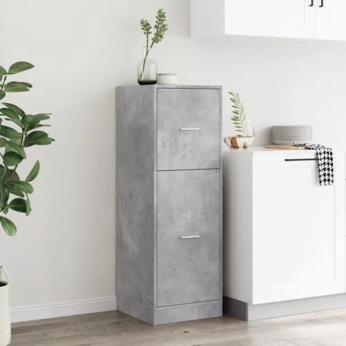 Betonszürke szerelt fa patikaszekrény 40 x 41 x 118 cm