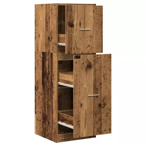 Antik fa színű szerelt fa patikaszekrény 40 x 41 x 118 cm
