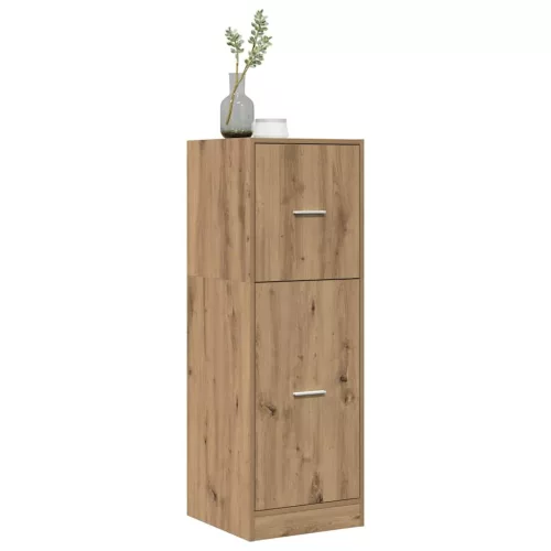 Kézműves tölgy színű szerelt fa patikaszekrény 40 x 41 x 118 cm