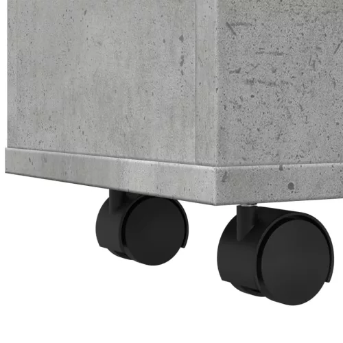 Betonszürke szerelt fa görgős keskeny fürdőszobaszekrény