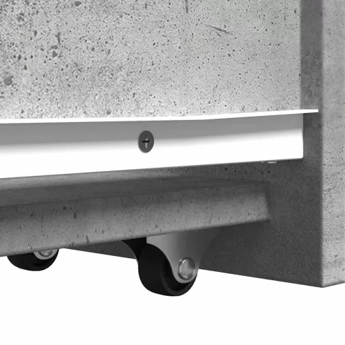 Betonszürke szerelt fa görgős keskeny fürdőszobaszekrény