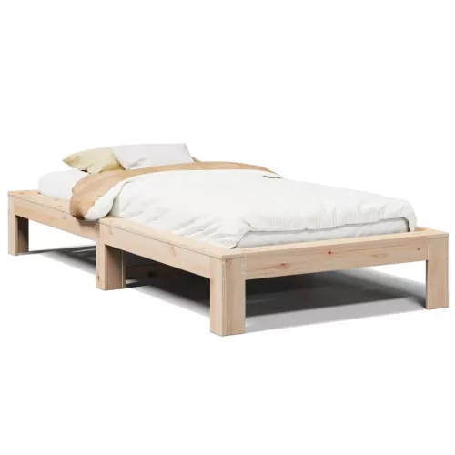 Tömör fenyőfa ágy matrac nélkül 75 x 190 cm