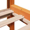 Barna tömör fenyőfa könyvespolcos ágy matrac nélkül 120 x 200cm