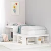 Fehér tömör fenyőfa éjjeliszekrény íróasztallal 222x107x75 cm