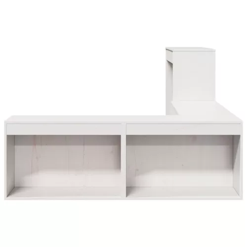 Fehér tömör fenyőfa éjjeliszekrény íróasztallal 222x107x75 cm