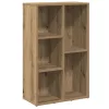 Kézműves tölgy színű szerelt fa könyvszekrény 50x25x80 cm
