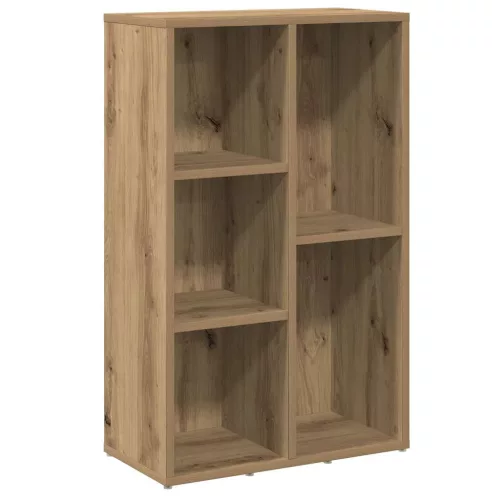 Kézműves tölgy színű szerelt fa könyvszekrény 50x25x80 cm