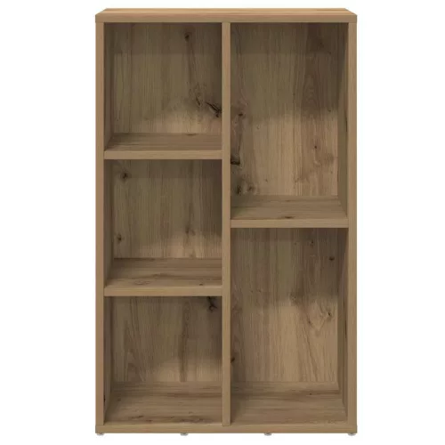 Kézműves tölgy színű szerelt fa könyvszekrény 50x25x80 cm