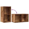 LP antik fa színű szerelt fa tárolódoboz 69,5 x 34 x 36 cm
