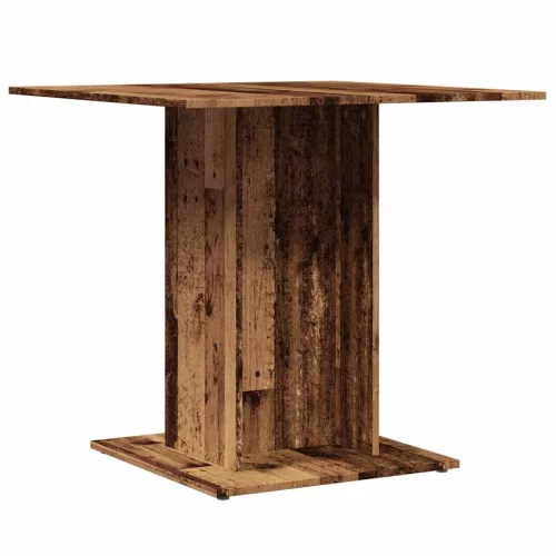 Antik fa színű szerelt fa étkezőasztal 80 x 80 x 75 cm