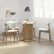 Kézműves tölgy színű szerelt fa étkezőasztal 80 x 80 x 75 cm
