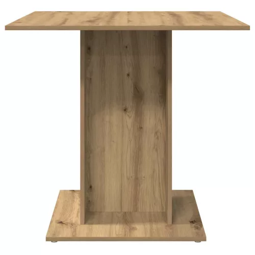 Kézműves tölgy színű szerelt fa étkezőasztal 80 x 80 x 75 cm