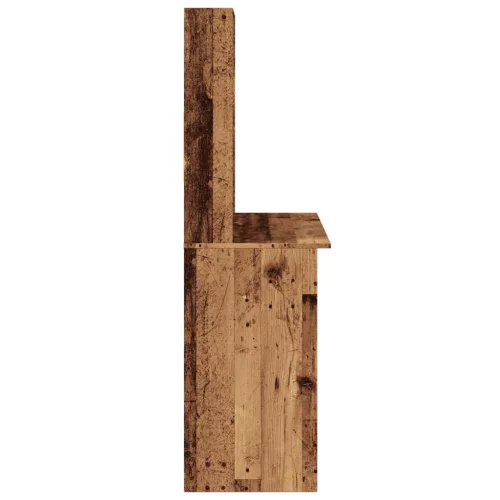 Antik fa színű szerelt fa íróasztal polcokkal 102 x 45 x 148 cm