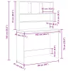 Antik fa színű szerelt fa íróasztal polcokkal 102 x 45 x 148 cm