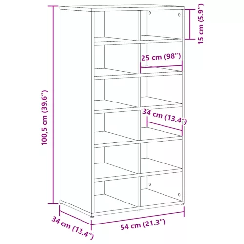Antik fa szerelt fa cipőtartó 54x34x100,5 cm