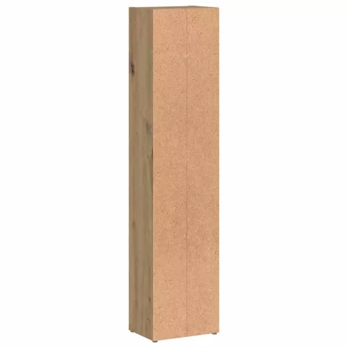2 db kézműves tölgy színű szerelt fa CD-szekrény 21x16x93,5 cm