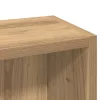 2 db kézműves tölgy színű szerelt fa CD-szekrény 21x16x93,5 cm