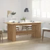 Kézműves tölgy színű szerelt fa étkezőasztal 180x90x76 cm