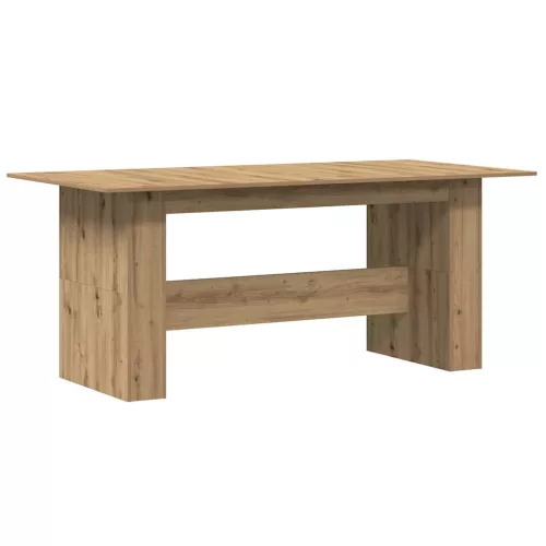 Kézműves tölgy színű szerelt fa étkezőasztal 180x90x76 cm