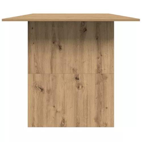 Kézműves tölgy színű szerelt fa étkezőasztal 180x90x76 cm