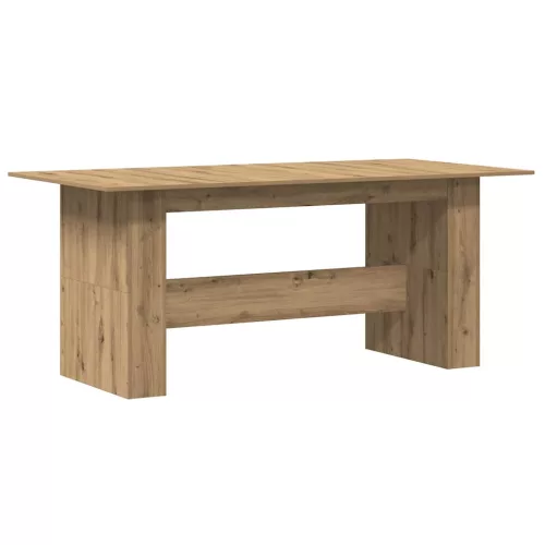 Kézműves tölgy színű szerelt fa étkezőasztal 180x90x76 cm