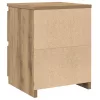 2 db kézműves tölgy színű szerelt fa éjjeliszekrény 30x30x40 cm