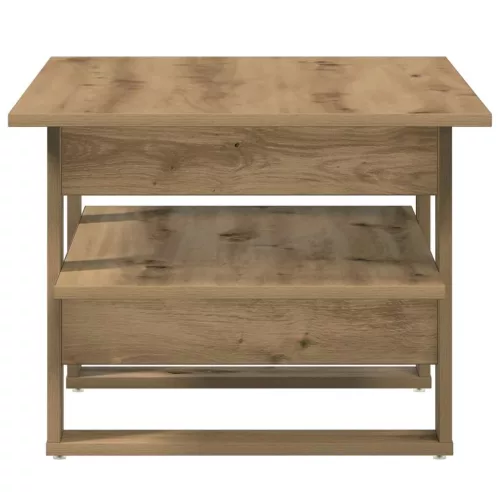 Kézműves tölgy színű szerelt fa dohányzóasztal 102 x 55 x 42 cm
