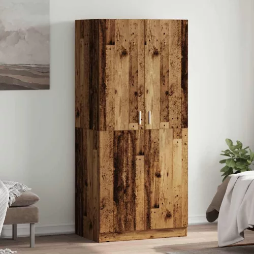 Antik fa színű szerelt fa ruhásszekrény 80x52x180 cm