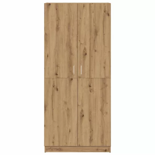 Kézműves tölgy színű szerelt fa ruhásszekrény 80x52x180 cm