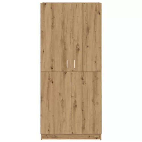 Kézműves tölgy színű szerelt fa ruhásszekrény 90x52x200 cm