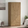 Kézműves tölgy színű szerelt fa ruhásszekrény 80x52x180 cm