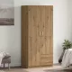 Kézműves tölgy színű szerelt fa ruhásszekrény 80x52x180 cm