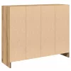 Kézműves tölgy színű szerelt fa tálalószekrény 91x28x75 cm