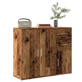   Antik fa színű szerelt fa tálalószekrény 91 x 29,5 x 75 cm